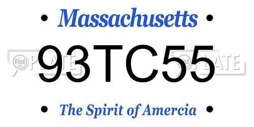 93TC55 Massachusetts License Plate