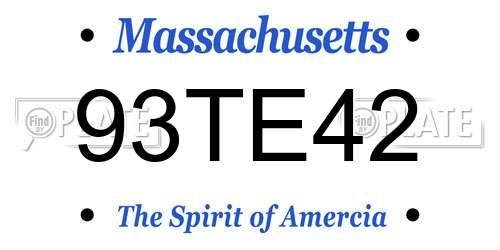 93TE42 Massachusetts License Plate