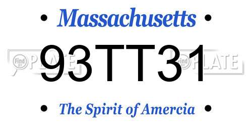 93TT31 Massachusetts License Plate