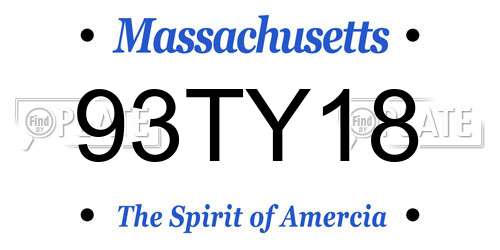 93TY18 Massachusetts License Plate