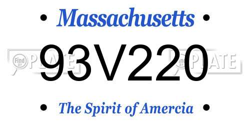 93V220 Massachusetts License Plate