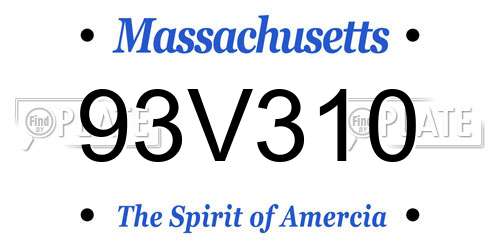 93V310 Massachusetts License Plate