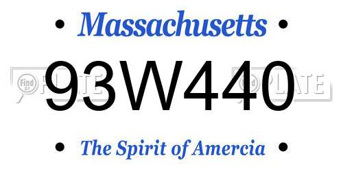 93W440 Massachusetts License Plate