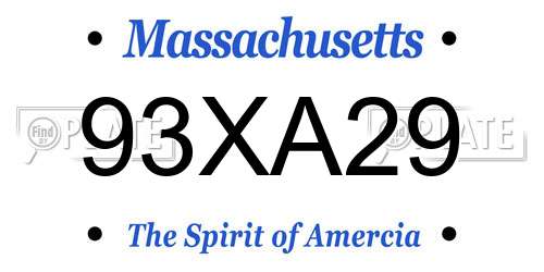93XA29 Massachusetts License Plate