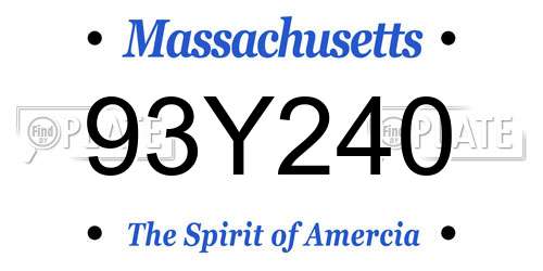 93Y240 Massachusetts License Plate