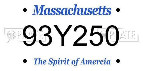 93Y250 Massachusetts License Plate