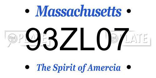 93ZL07 Massachusetts License Plate