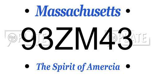 93ZM43 Massachusetts License Plate