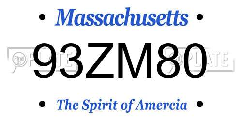 93ZM80 Massachusetts License Plate