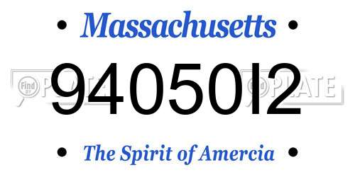 94050I2 Massachusetts License Plate