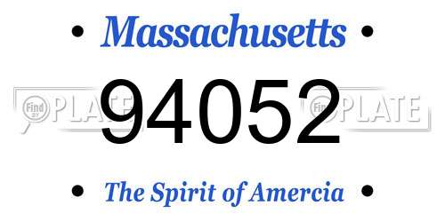 94052 Massachusetts License Plate