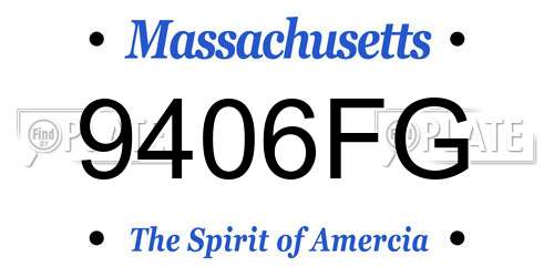 9406FG Massachusetts License Plate
