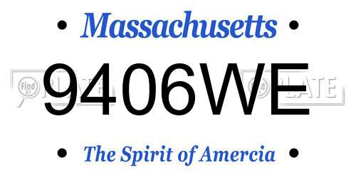 9406WE Massachusetts License Plate