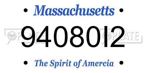 94080I2 Massachusetts License Plate