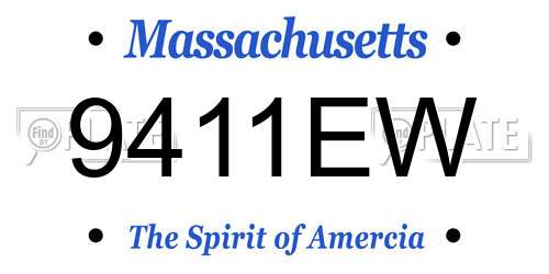 9411EW Massachusetts License Plate