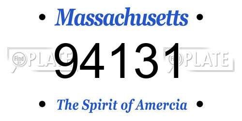 94131 Massachusetts License Plate
