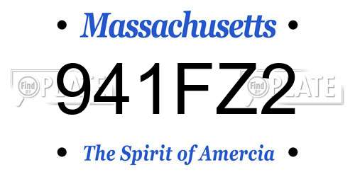 941FZ2 Massachusetts License Plate
