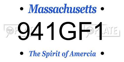 941GF1 Massachusetts License Plate