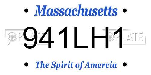 941LH1 Massachusetts License Plate