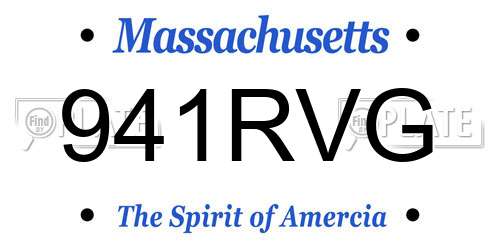 941RVG Massachusetts License Plate