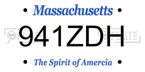941ZDH Massachusetts License Plate