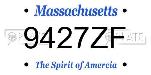 9427ZF Massachusetts License Plate
