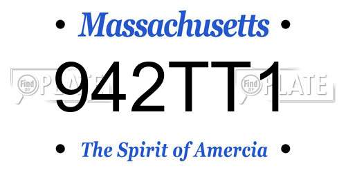 942TT1 Massachusetts License Plate