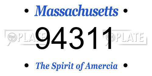 94311 Massachusetts License Plate