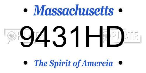 9431HD Massachusetts License Plate