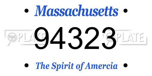 94323 Massachusetts License Plate