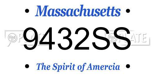 9432SS Massachusetts License Plate