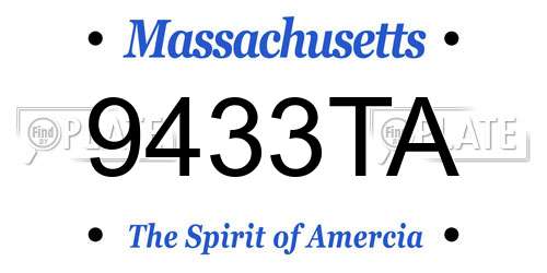9433TA Massachusetts License Plate