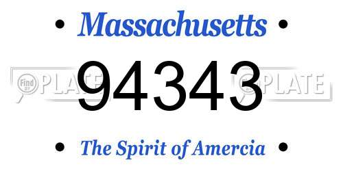 94343 Massachusetts License Plate