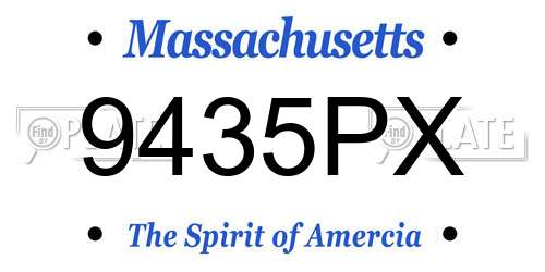 9435PX Massachusetts License Plate