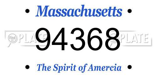 94368 Massachusetts License Plate
