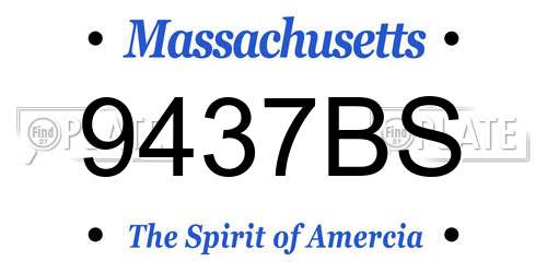 9437BS Massachusetts License Plate