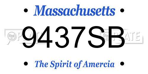 9437SB Massachusetts License Plate