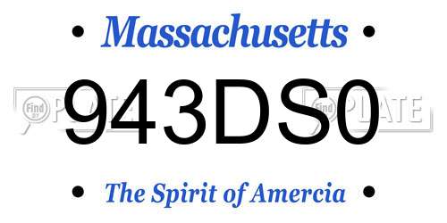 943DS0 Massachusetts License Plate