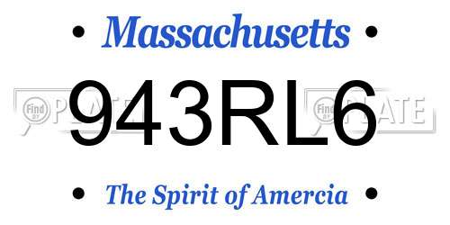 943RL6 Massachusetts License Plate