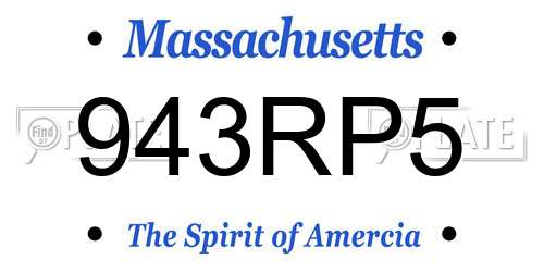 943RP5 Massachusetts License Plate