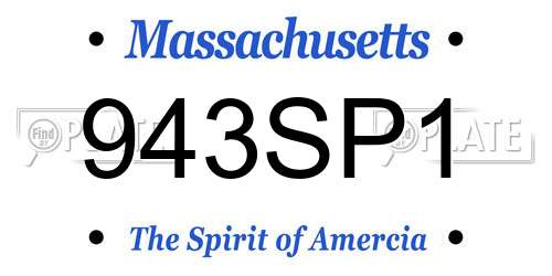 943SP1 Massachusetts License Plate