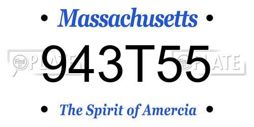 943T55 Massachusetts License Plate