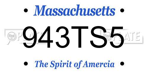 943TS5 Massachusetts License Plate