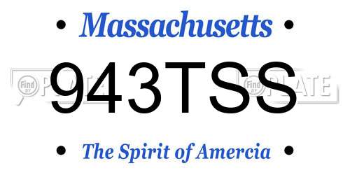943TSS Massachusetts License Plate