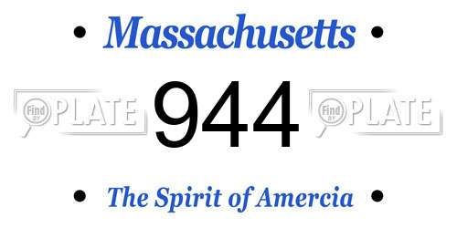 944 Massachusetts License Plate