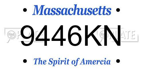 9446KN Massachusetts License Plate