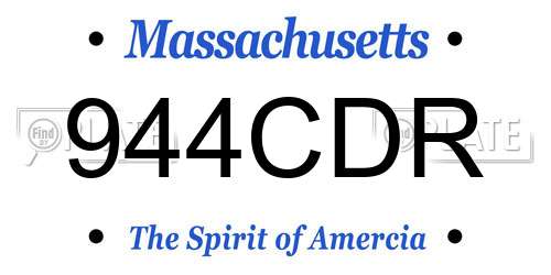 944CDR Massachusetts License Plate