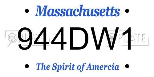 944DW1 Massachusetts License Plate