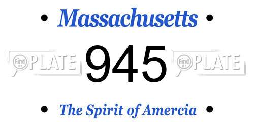 945 Massachusetts License Plate