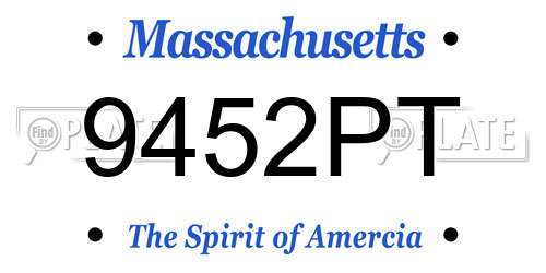 9452PT Massachusetts License Plate